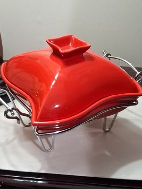 Godinger Glossy Red Ceramic Serving Platter